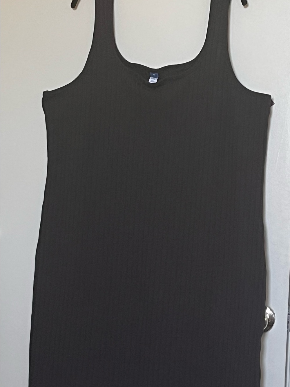 Old Navy Ribbed Tank Dress in Black Size 3X Scoop Neck A03